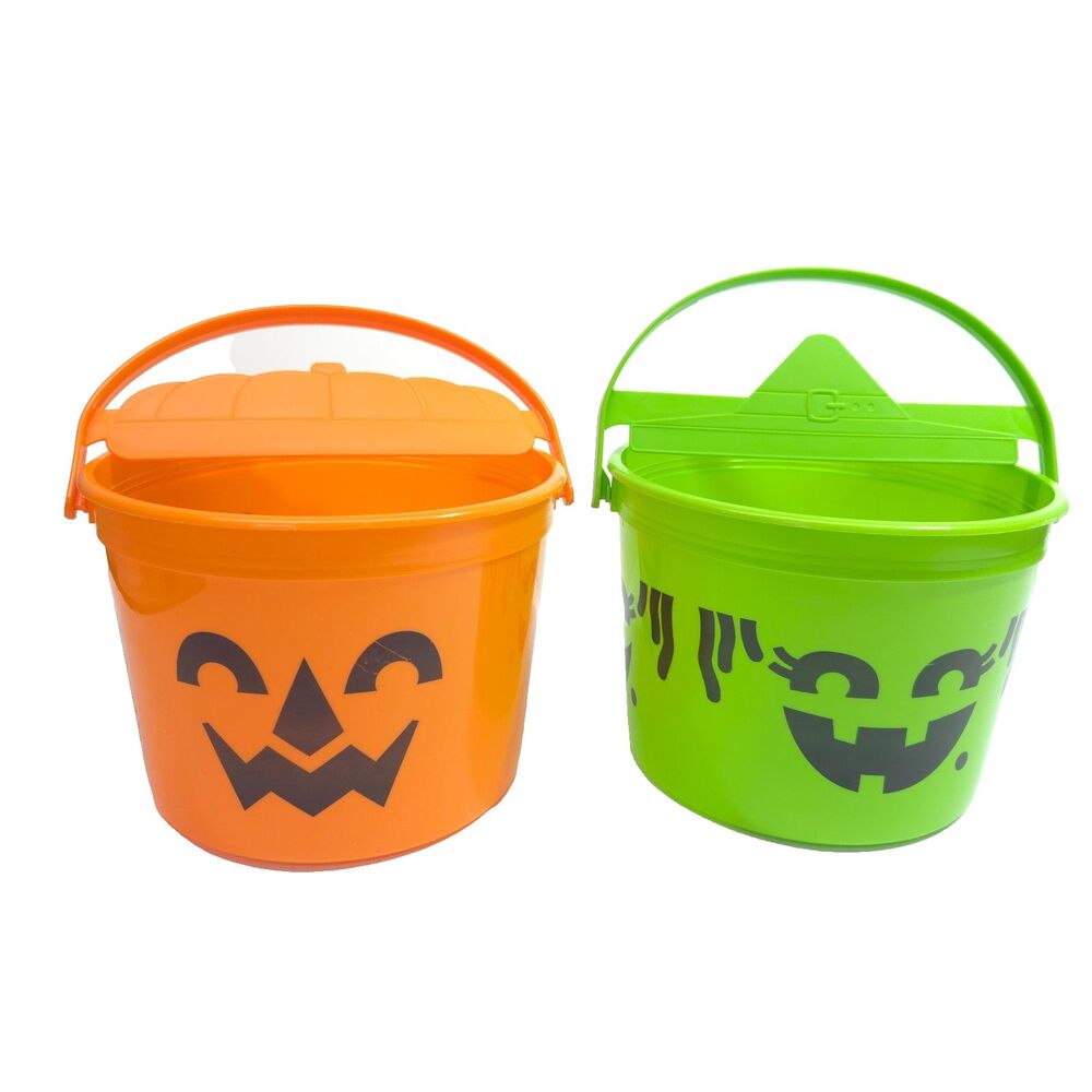 2022 McDonald's Halloween Boo Buckets Happy Meal Set of 2 Pumpkin Witch